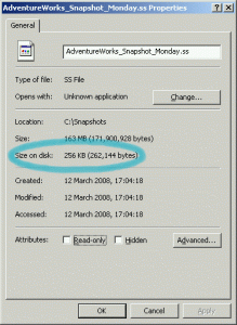 Sparse file properties